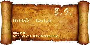 Bittó Ibolya névjegykártya
