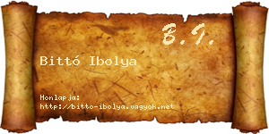 Bittó Ibolya névjegykártya